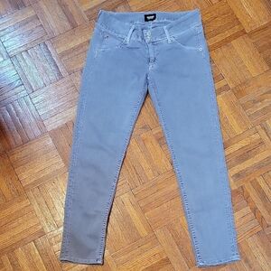 Hudson Crop Collin Light Gray Skinny Jeans Size 27